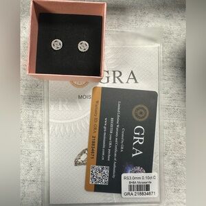 Certified Moissanite Round Stud Earrings | 925 Silver